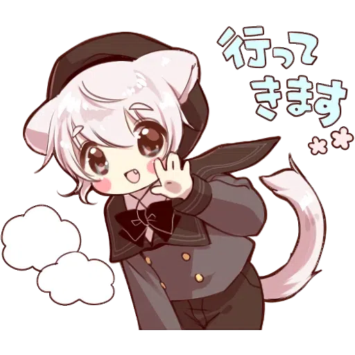 Cute cat ear boy Stickers - Sticker 25
