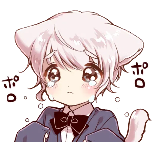 Cute cat ear boy Stickers - Sticker 15