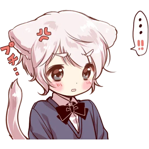 Cute cat ear boy Stickers - Sticker 16