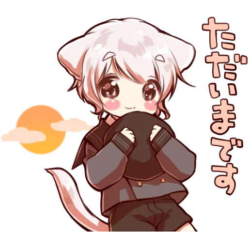 Cute cat ear boy Stickers - Sticker 27