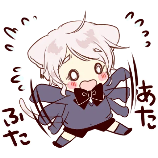 Cute cat ear boy Stickers - Sticker 22