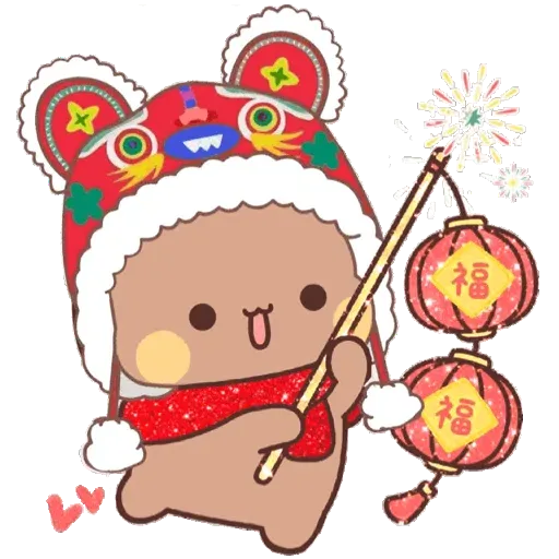 熊貓一二 festival New Year 3 (一二新年) GIF* - Sticker 12