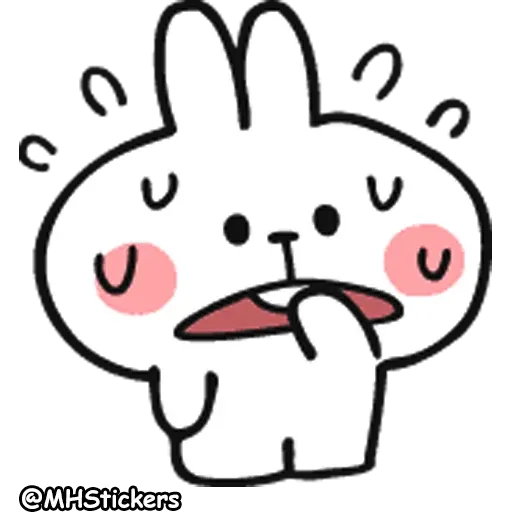 Spoiled Rabbit Doodles Emoji 2 - Sticker 10