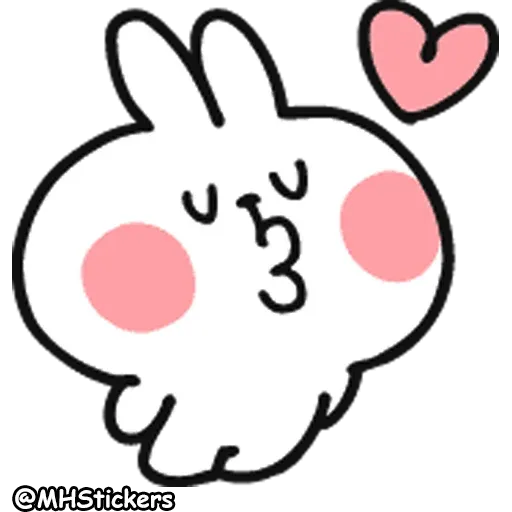 Spoiled Rabbit Doodles Emoji 2 - Sticker 15