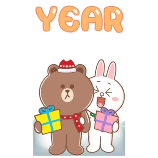 BROWN & FRIENDS   HappY NeW YeaR (聖誕, 新年) (1) - Sticker 13