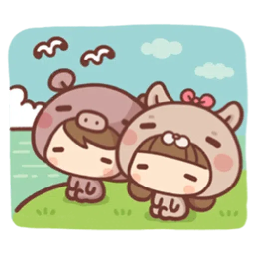 香菇妹&小豬先生 - Sticker 22