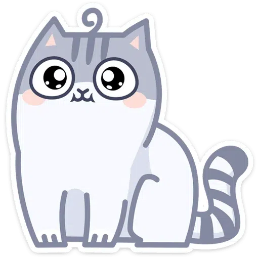 Gray Cat - Sticker 26