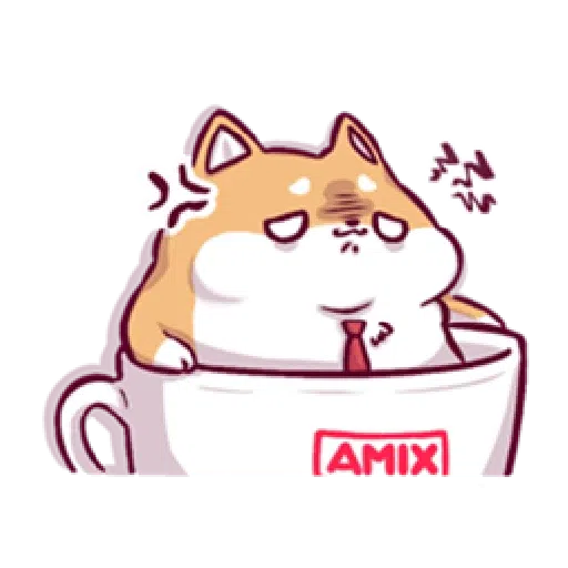 Marshmallow Shiba - work life - Sticker 25