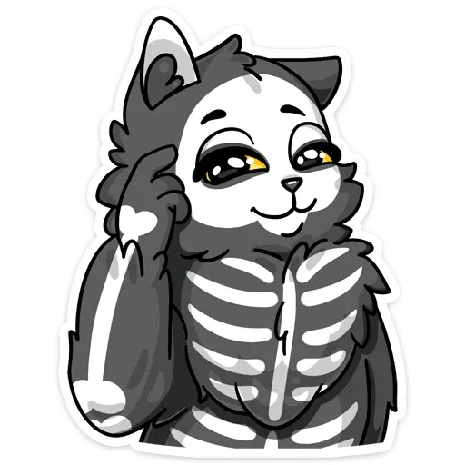 skeleton cat - Sticker 21