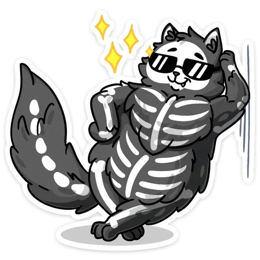 skeleton cat - Sticker 26