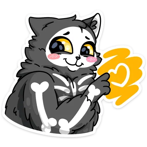 skeleton cat - Sticker 15