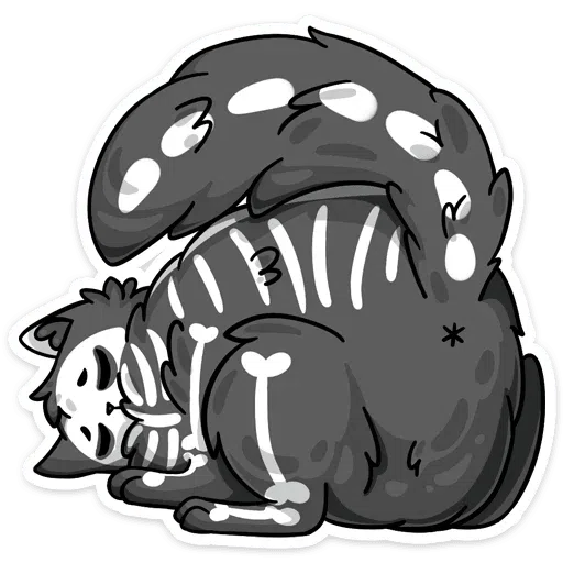 skeleton cat - Sticker 12