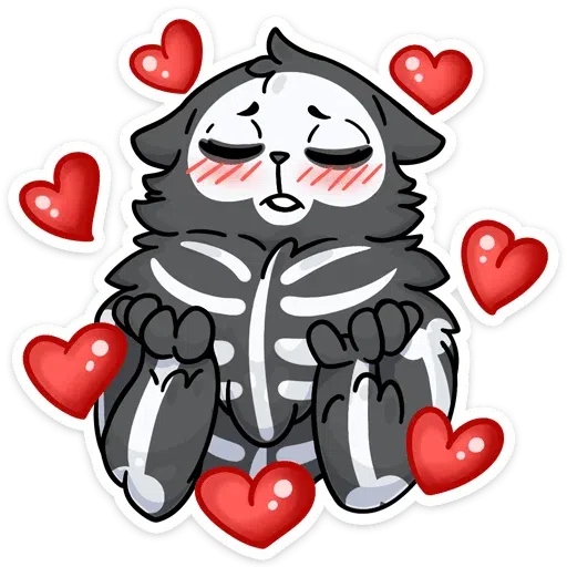 skeleton cat - Sticker 17