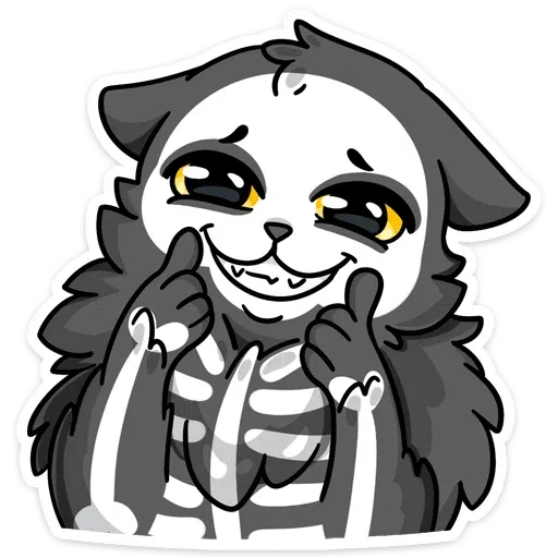 skeleton cat - Sticker 23