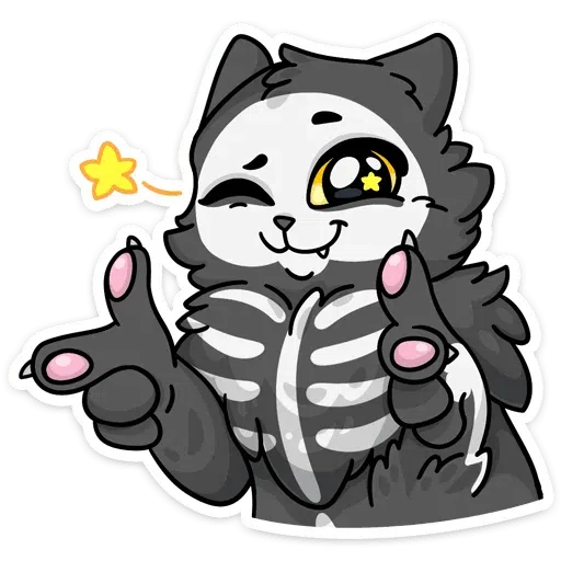 skeleton cat - Sticker 25