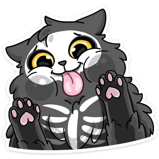skeleton cat - Sticker 27