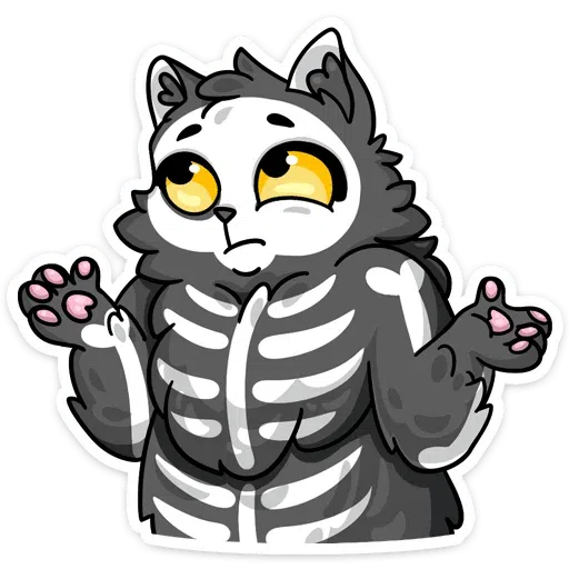skeleton cat - Sticker 13