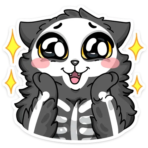skeleton cat - Sticker 24