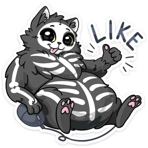 skeleton cat - Sticker 19