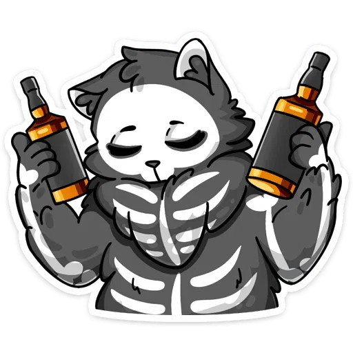 skeleton cat - Sticker 18