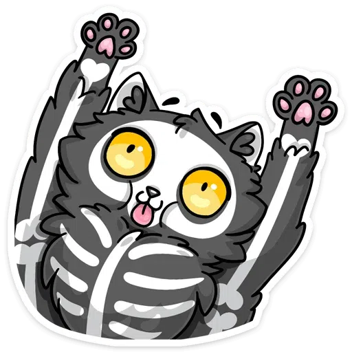 skeleton cat - Sticker 28