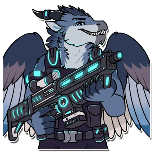 Furry with weapon - Sticker 13