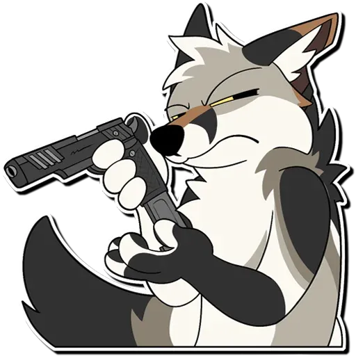Furry with weapon - Sticker 12