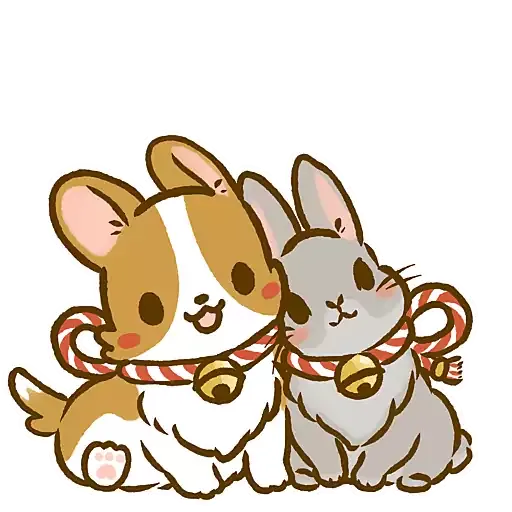 ʟᴀᴢʏ ᴄᴏʀɢɪ - 新春2023🐰 - Sticker 11