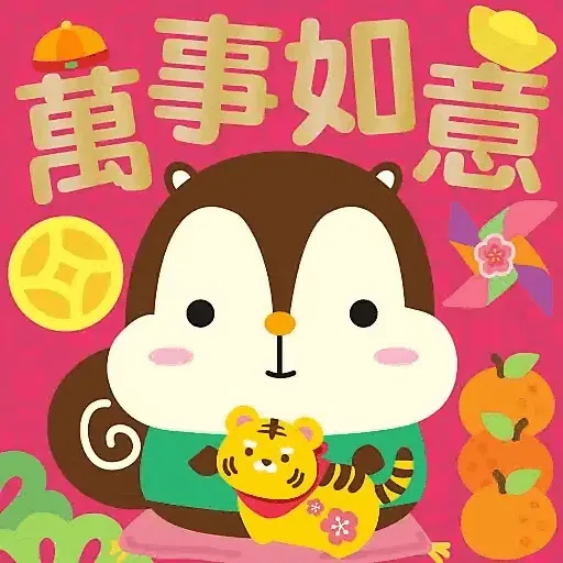 虎年大吉躍動版 by Squly & Friends (新年, CNY) GIF* - Sticker 15