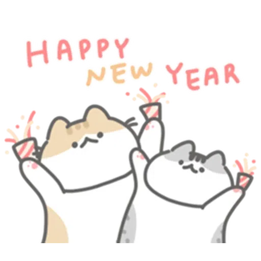 軟爛貓咪的懶惰新年 - Sticker 16