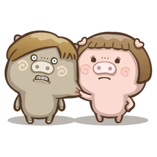 Fat pig couple - Sticker 10