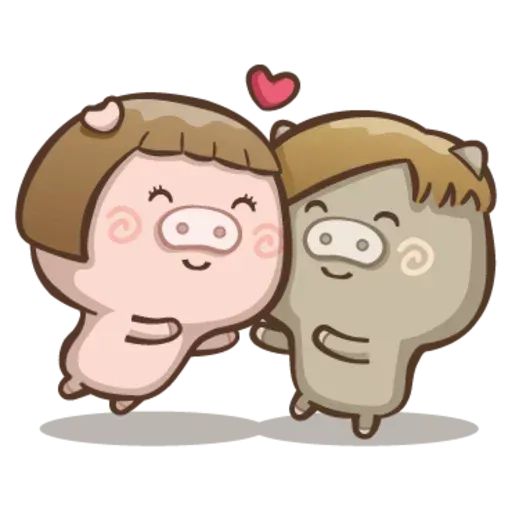 Fat pig couple - Sticker 26