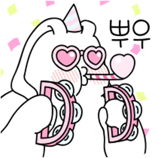 [ 알림 ] 더 끼부리는 러블리 토끼 러끼 - Sticker 16