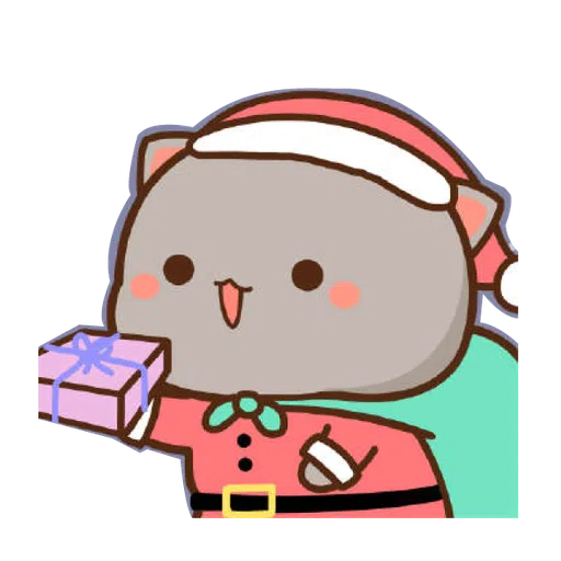Mochi Mochi Peach Cat - Christmas - Sticker 24