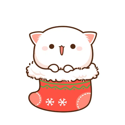 Mochi Mochi Peach Cat - Christmas - Sticker 17