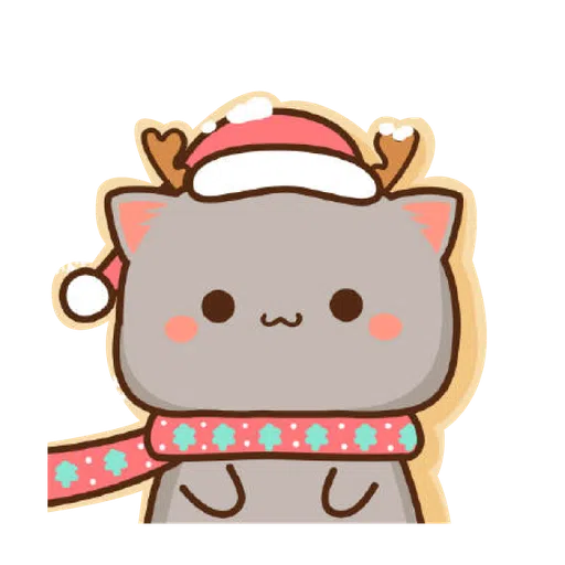 Mochi Mochi Peach Cat - Christmas - Sticker 19