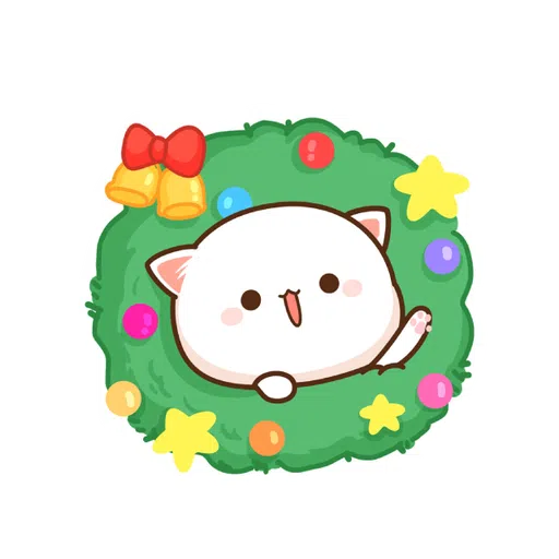Mochi Mochi Peach Cat - Christmas - Sticker 15