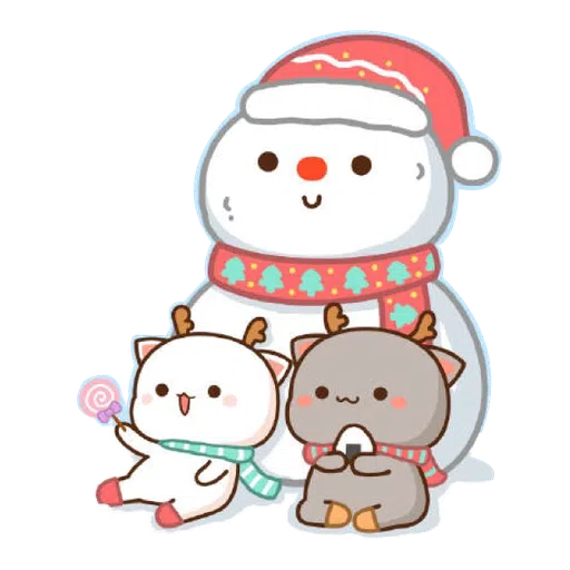 Mochi Mochi Peach Cat - Christmas - Sticker 27