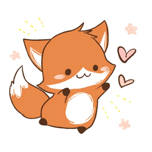 cute orange fox WhatsApp Stickers - Stickers Cloud