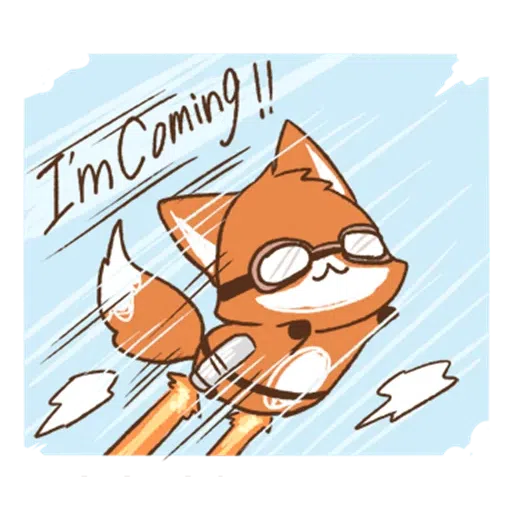cute orange fox - Sticker 28