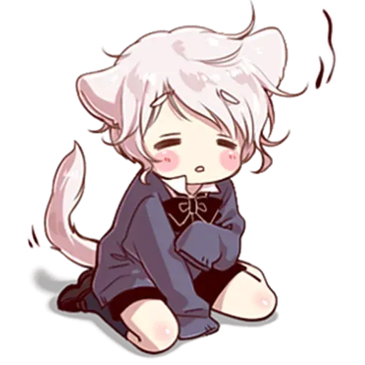 Cute cat ear boy - Sticker 17