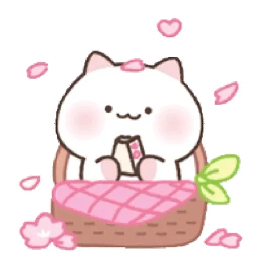 The Flowery Kitten 可愛的櫻花小貓咪 GIF* - Sticker 23