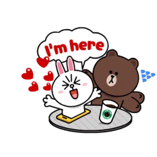 Brown and Cony in love - Sticker 11