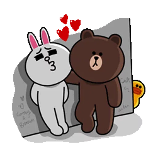 Brown and Cony in love - Sticker 21