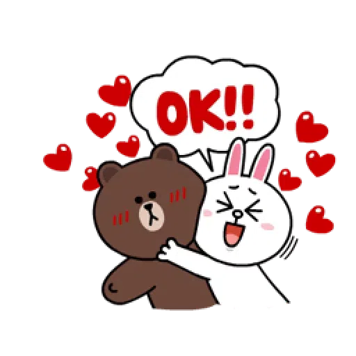 Brown and Cony in love - Sticker 10