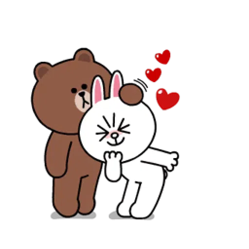 Brown and Cony in love - Sticker 15