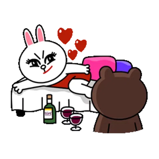 Brown and Cony in love - Sticker 25