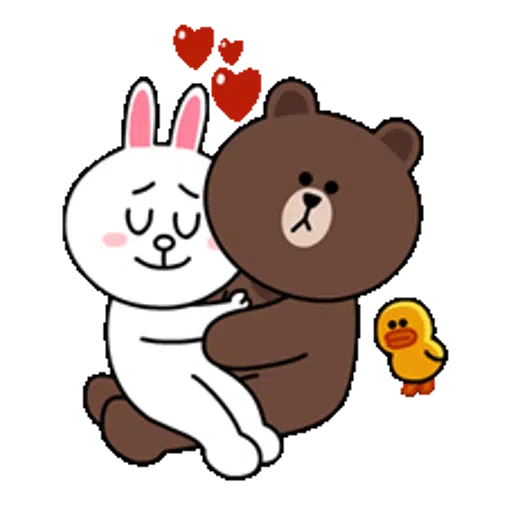 Brown and Cony in love - Sticker 24
