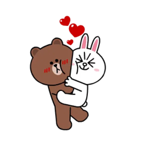 Brown and Cony in love - Sticker 14