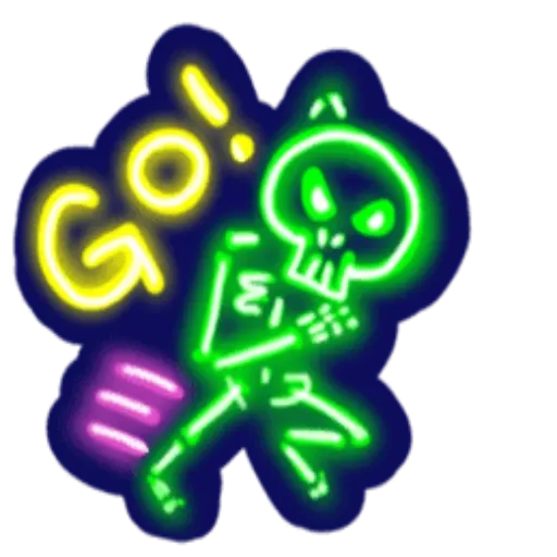 neon skull - Sticker 30